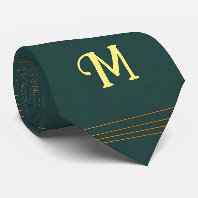 Luxury Linen Popular Green Gold Texture Collection Tie (Rolled)