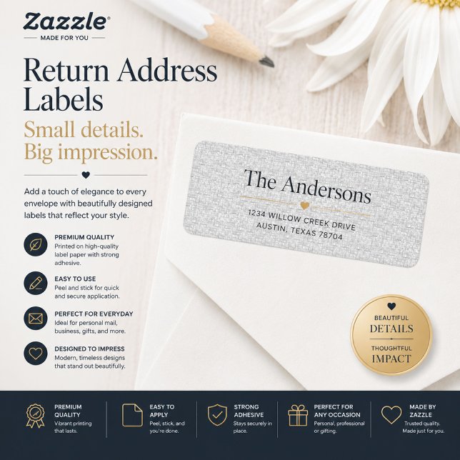 Luxury Linen Return Address Labels (Creator Uploaded)