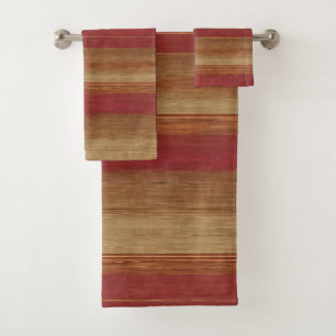 Luxury Linen Trendy Burgundy Gold Collection Bath Towel Set