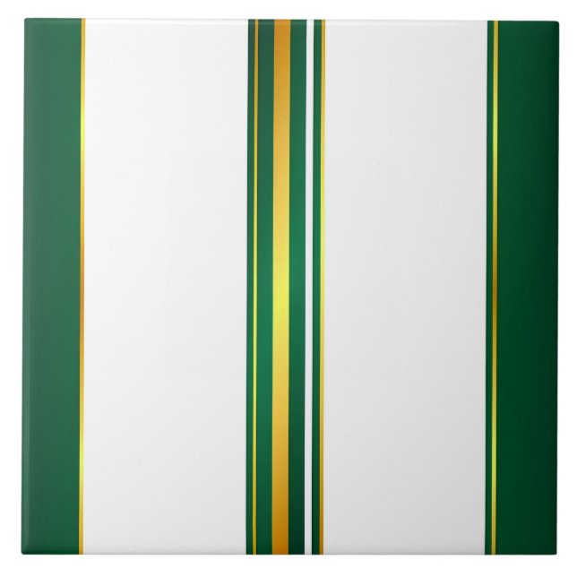 Luxury Linen Trendy Green Gold Texture Collection Tile (Front)