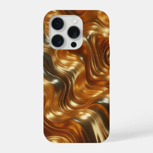 Luxury Liquid Gold Waves - Seamless Metallic Fluid iPhone 15 Pro Case