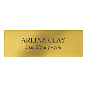 Luxury Loan Signing Agent Name Badge Gold Foil