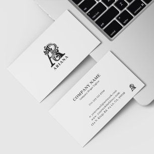 Luxury logo A in black and white Business Card