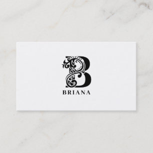 Luxury logo B in black and white Business Card