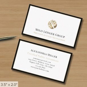Luxury Logo Black Border Business Card