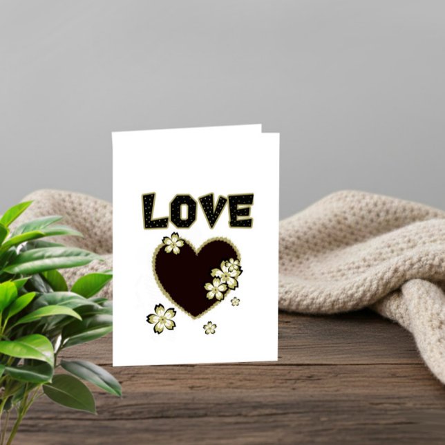Luxury Love Card – Black Lace Heart & Floral Desig (Creator Uploaded)