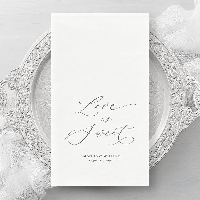 Luxury “Love Is Sweet” Wedding Napkin (Creator Uploaded)