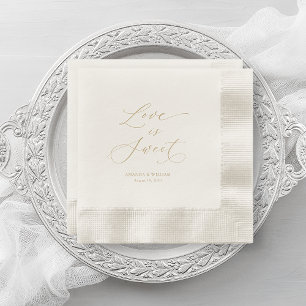 Luxury “Love Is Sweet” Wedding Napkin