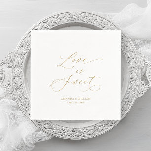 Luxury “Love Is Sweet” Wedding Napkin