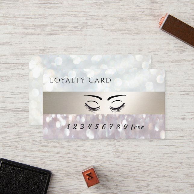 Luxury loyalty card  bokeh eyelashes & eyebrows (Front/Back In Situ)