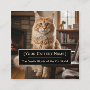 Luxury Maine Coon Cattery Photo Business Card