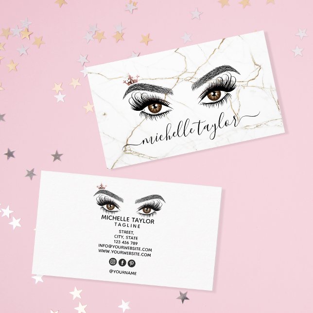 Luxury Makeup artist Beauty Lash Extension eye Business Card (Creator Uploaded)