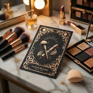 Luxury Makeup Artist   Vintage Celestial Business Card