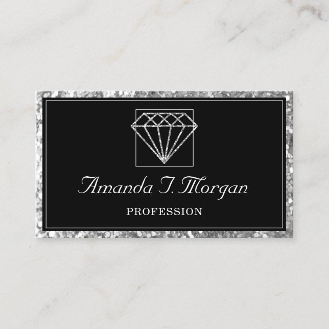 Luxury Makeup Artist Wedding Planner Diamond Business Card (Front)