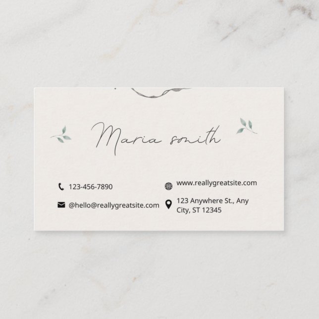 Luxury Makeup & Beauty Artist Business Card (Back)