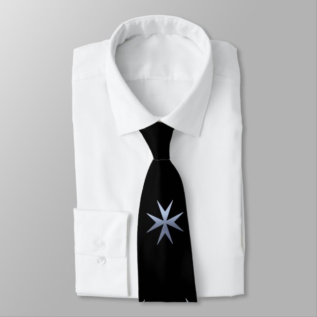 Luxury Maltese Cross Neck Tie (Tied)