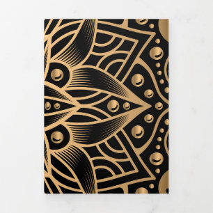 Luxury Mandala 12 Tri-Fold Holiday Card