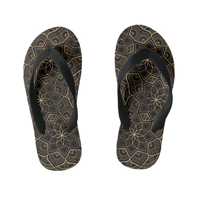 Luxury Mandala 3 Kid's Flip Flops (Footbed)