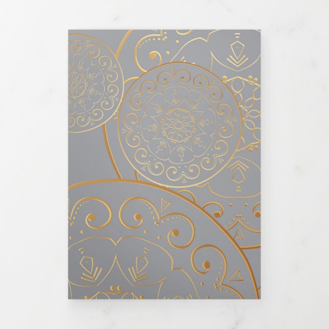 Luxury Mandala 49 Tri-Fold Holiday Card (Cover)
