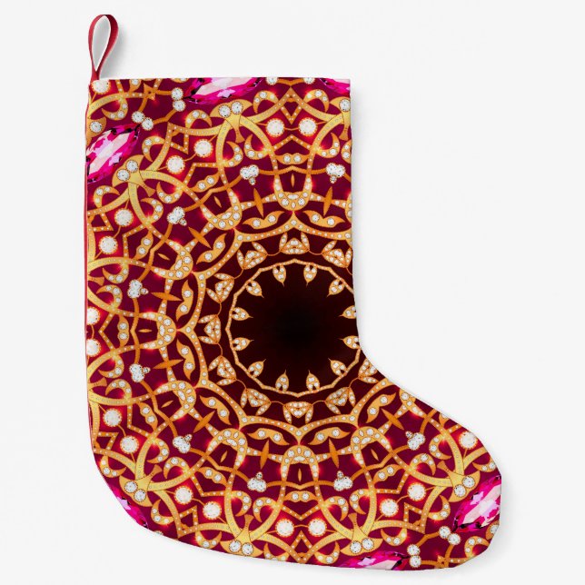 Luxury mandala brooch jewellery seamless pattern small christmas stocking (Front)