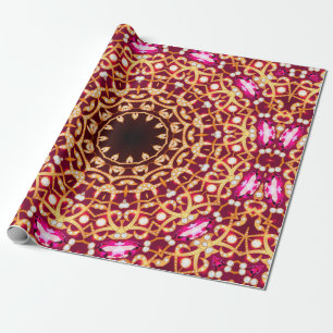 Luxury mandala brooch jewellery seamless pattern wrapping paper