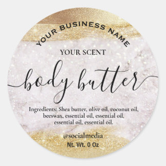 Luxury Marble And Gold Body Butter Labels