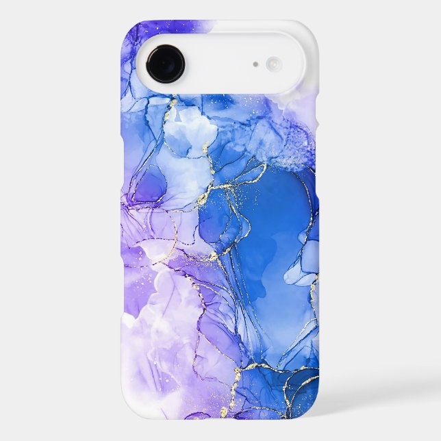 Luxury Marble Blue Silver Glitter Case-Mate iPhone Case (Back)