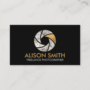 Luxury Marble Camera Shutter Photographer Business Card