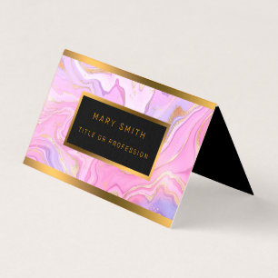 Luxury Marble Glitter Pink Purple Gold Business Card