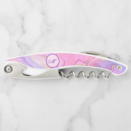 Luxury Marble Glitter Pink Purple Gold Corkscrew