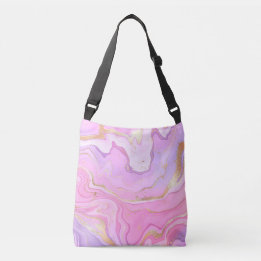 Luxury Marble Glitter Pink Purple Gold Crossbody Bag