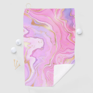 Luxury Marble Glitter Pink Purple Gold Golf Towel