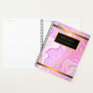 Luxury Marble Glitter Pink Purple Gold Planner