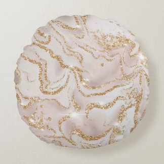 Luxury Marble Glitter Round Cushion