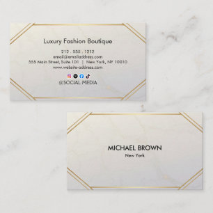 Luxury Marble Gold Fashion Boutique Business Card