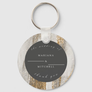 Luxury Marble Gold glitter white and grey Key Ring