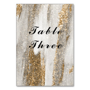 Luxury Marble Gold glitter white and grey Table Number