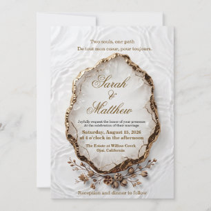 Luxury Marble Gold Islamic Wedding Invitation