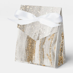 Luxury Marble Gold Strokes white and grey   Favour Box