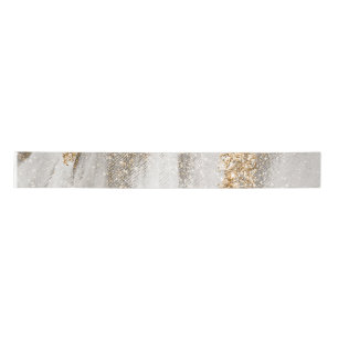 Luxury Marble Gold Strokes white and grey Satin Ribbon