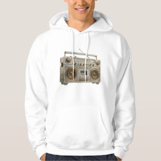 Luxury Marble & Gold Vintage 90s Boombox Radio Hoodie