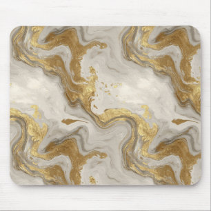 Luxury Marble Gold White Harmony Abstract Pattern Mouse Mat