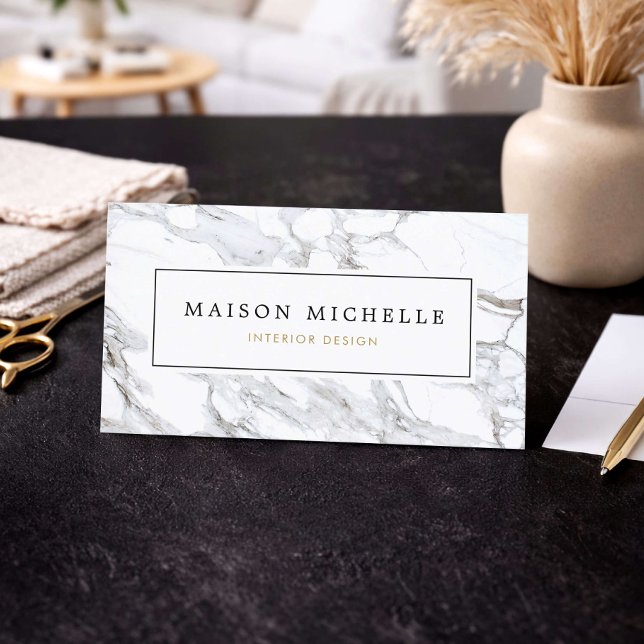 Luxury Marble Interior Designer Business Card (Creator Uploaded)
