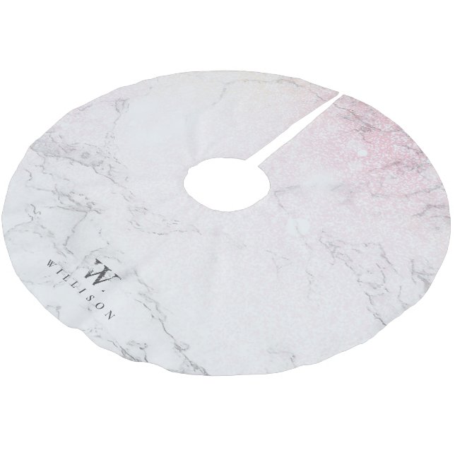 Luxury Marble Personalised Brushed Polyester Tree Skirt (Angled)