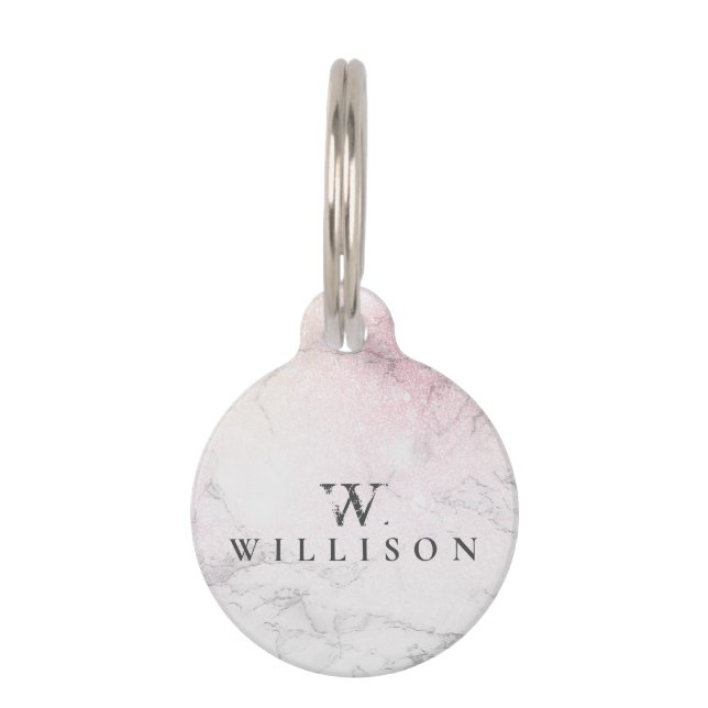 Luxury Marble Personalised design Pet Tag (Front)