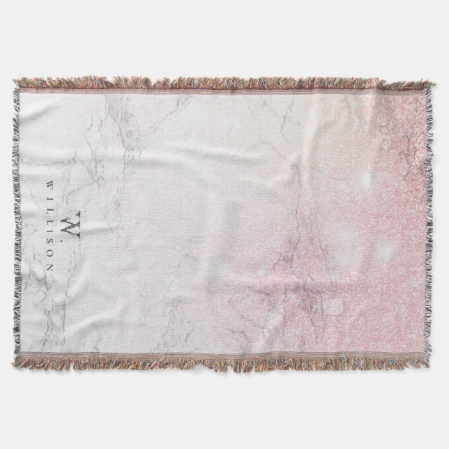 Luxury Marble Personalised design Throw Blanket (Front)