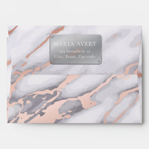 Luxury Marble Rose Gold Metallic Business Envelope