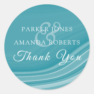 Luxury Marble Wedding Personalised Thank You Classic Round Sticker