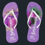 Luxury Mardi Gras Peacock Gold Bridesmaid Favour Flip Flops<br><div class="desc">You will love this luxury purple,  pink,  green,  blue watercolor peonies with colourful peacock feathers. Great for your wedding celebrations!</div>