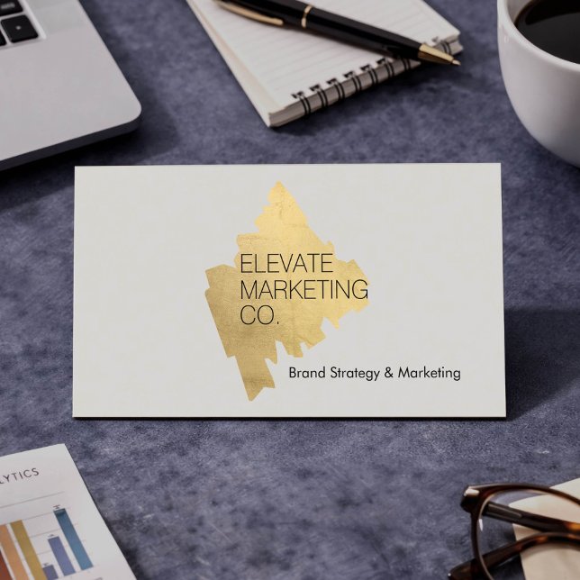 Luxury Marketing Consultant Gold Logo Business Card (Creator Uploaded)